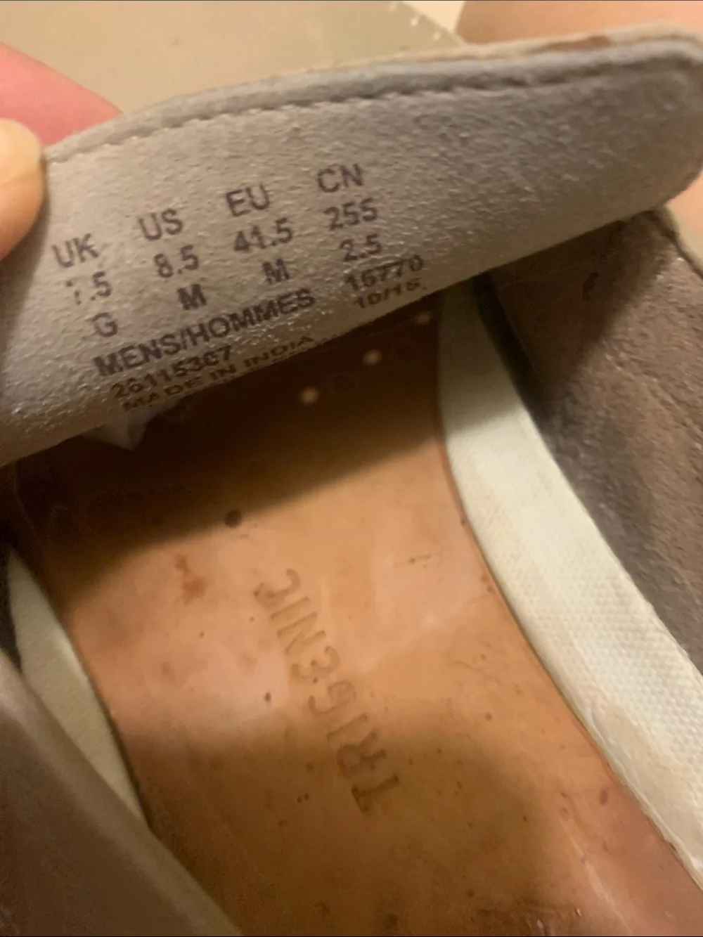 Clarks Men’s Taupe Slip-On Loafers with Perforated Uppers